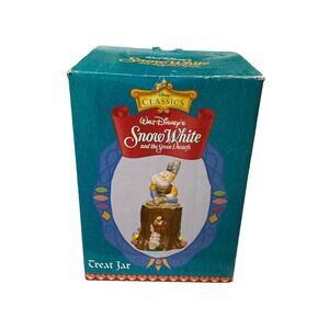 Treasure Craft Disney Snow White Seven Dwarfs Happy Ceramic Treat Jar W/ Box